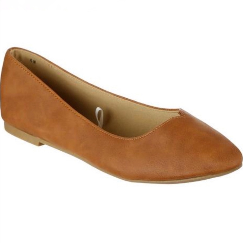 Jellypop Cognac Brown Memory Foam Flats size 6.5